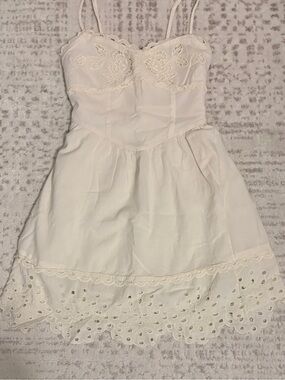AE Women's Cream Eyelet Lace Sundress